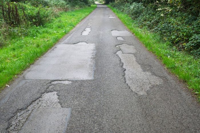 A million potholes sounds like a national road surface collapse.
