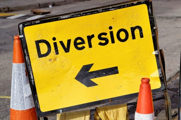West End roadworks are forcing drivers off a busy route and on to signed diversions