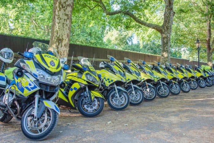 A drone, marked police bikes and roadside officers were deployed