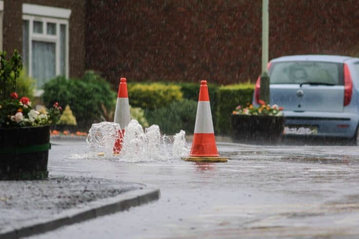 burst water pipes